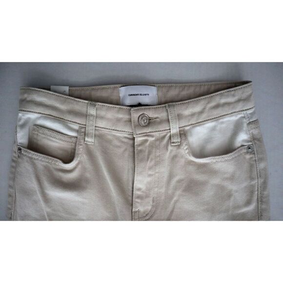 Current/Elliott Women's Sz 27 Tan/White The Original Stiletto Skinny Jeans $248 - Picture 2 of 11